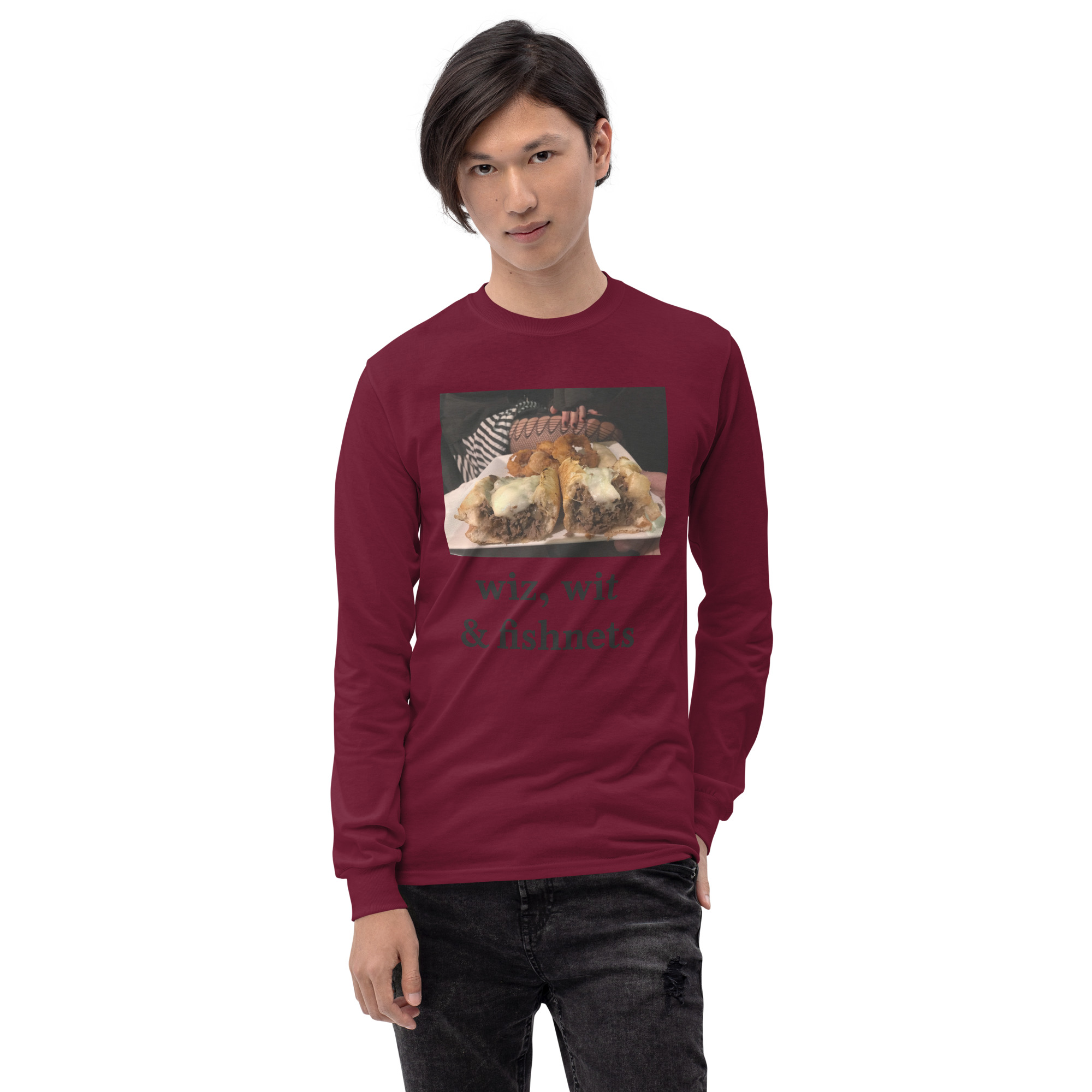 Long Sleeve Shirt - Cheesesteak Life - Cheesey Fishnet Stockings - Image 2