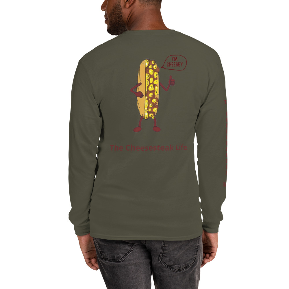 Long Sleeve T-Shirt - Cheesesteak Life - Amigo Dan - Mr. Cheesey on back - TCL on arm - Image 14