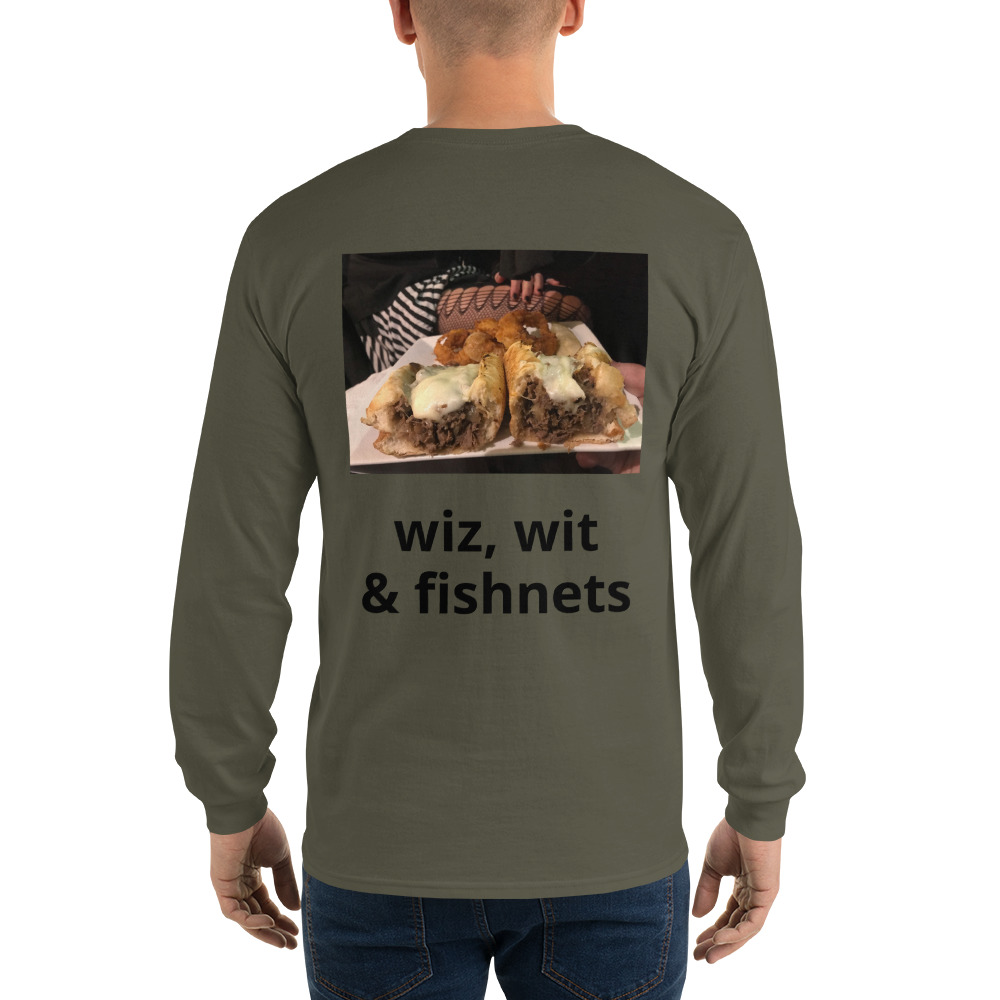 Long Sleeve Shirt - Cheesesteak Life - Amigo Dan - Cheesey Fishnet Stockings on back - Image 8