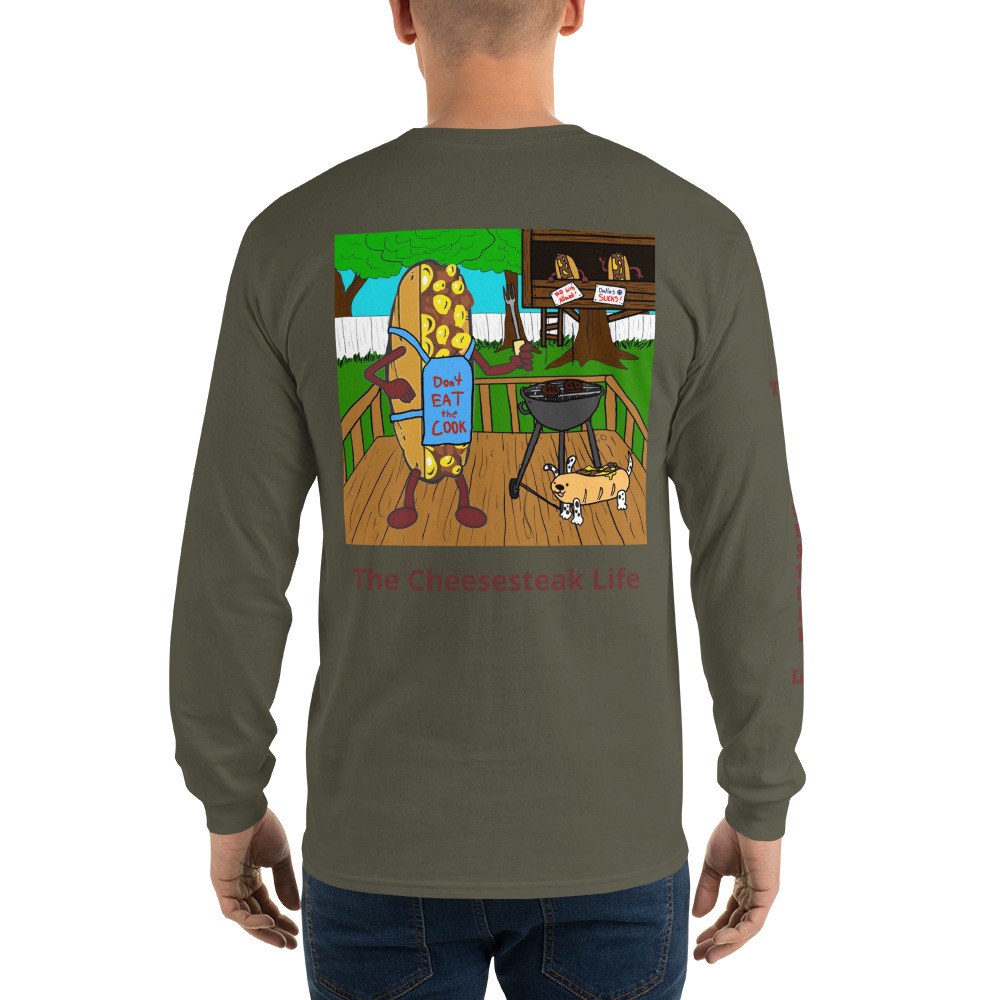 Long Sleeve Shirt - Cheesesteak Life - Amigo Dan - Cheesey Bar-B-Que on back - TCL on arm - Image 11