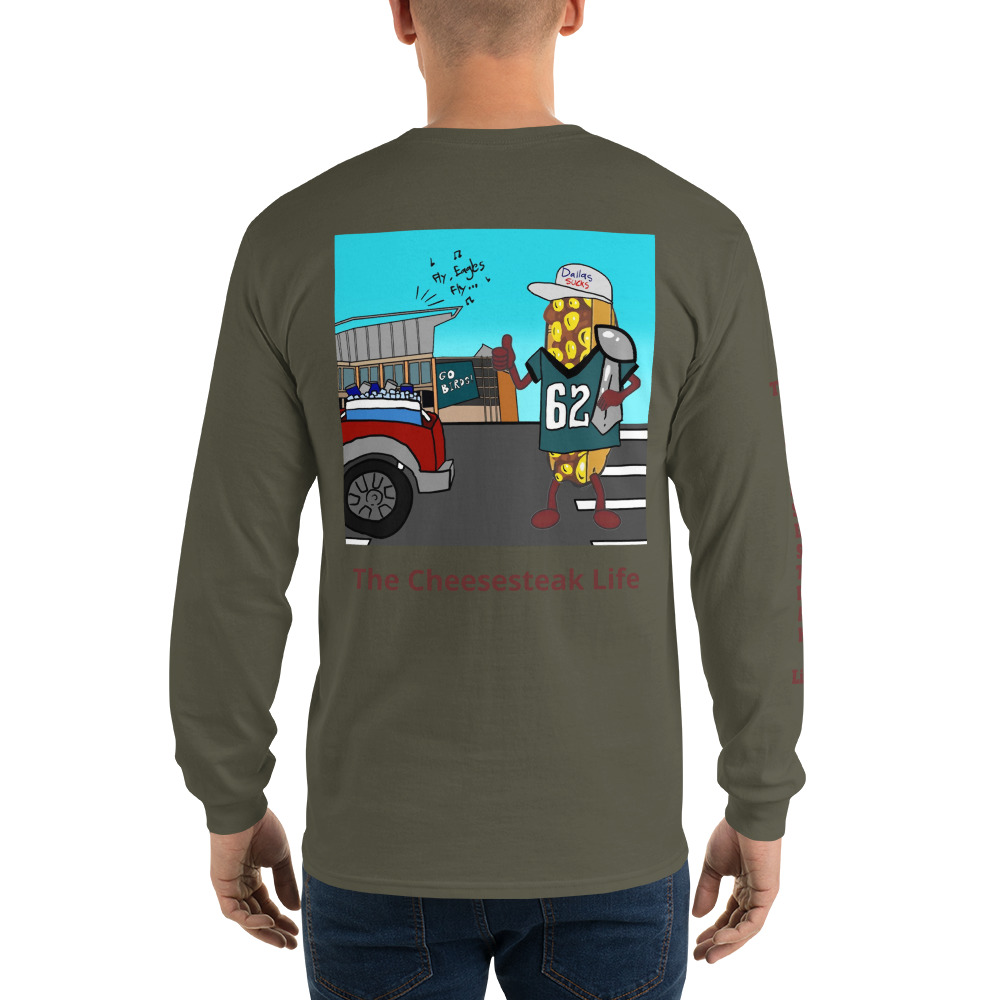 Long Sleeve Shirt - Cheesesteak Life - Amigo Dan - Cheesey Eagles Fan on back - TCL on arm - Image 14