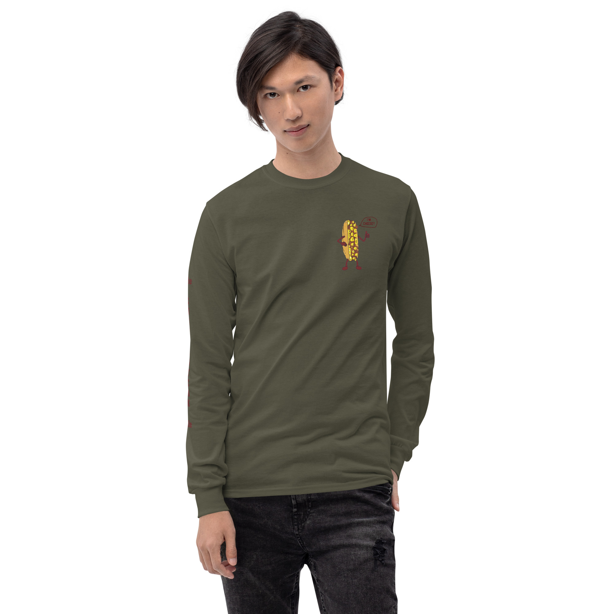 Long Sleeve T-Shirt - Cheesesteak Life - Amigo Dan - Cheesey Beach on back - TCL on arm - Image 7