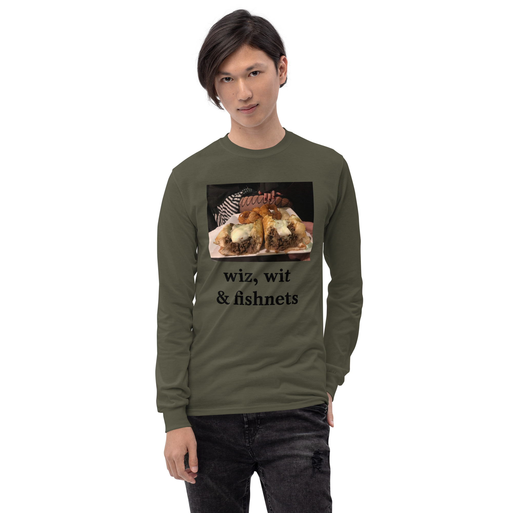 Long Sleeve Shirt - Cheesesteak Life - Cheesey Fishnet Stockings - Image 5