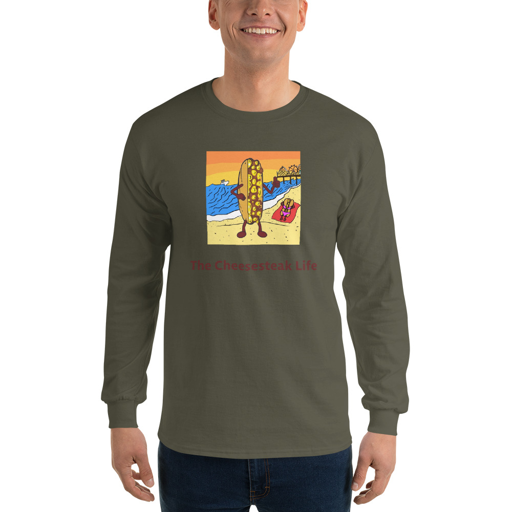 Long Sleeve Shirt - Cheesesteak Life - Cheesey Beach - Image 7