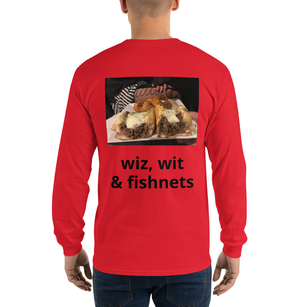 Long Sleeve Shirt - Cheesesteak Life - Amigo Dan - Cheesey Fishnet Stockings on back - Image 4
