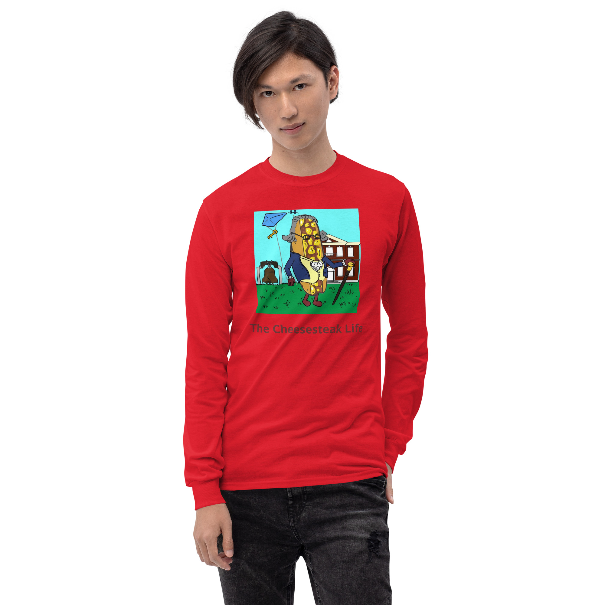 Long Sleeve T-Shirt - Cheesesteak Life - Cheesey History - Image 2