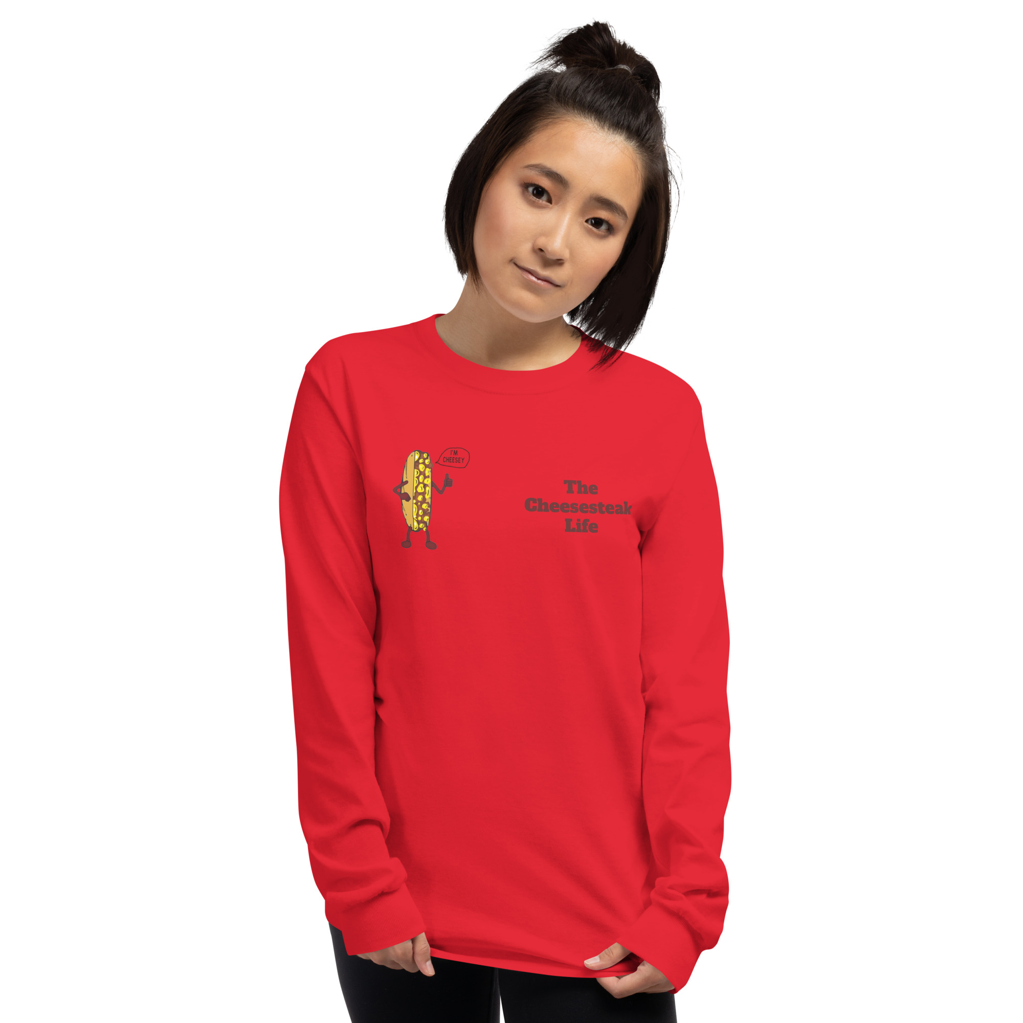 Long Sleeve T-Shirt - Cheesesteak Life - Amigo Dan - Cheesey History on back - Image 3