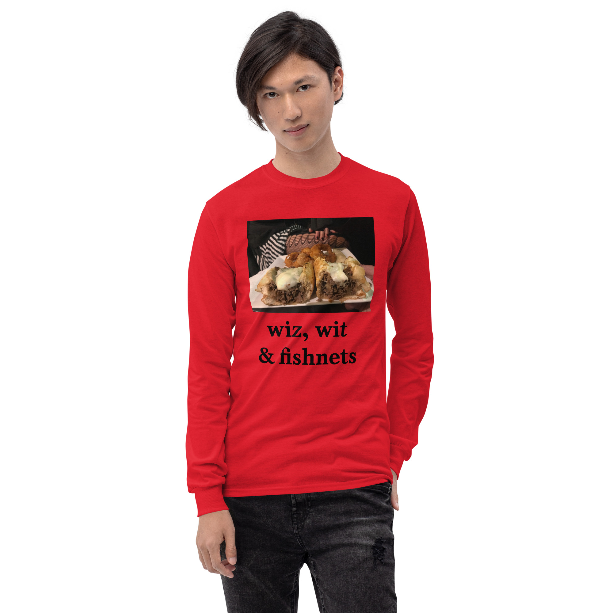 Long Sleeve Shirt - Cheesesteak Life - Cheesey Fishnet Stockings - Image 3