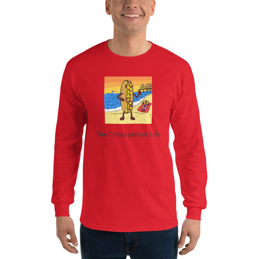 Long Sleeve Shirt - Cheesesteak Life - Cheesey Beach - Image 3