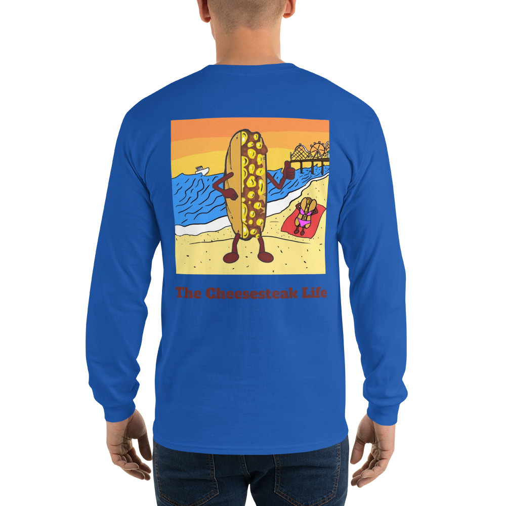 Long Sleeve T-Shirt - Cheesesteak Life - Amigo Dan - Cheesey Beach - Image 10