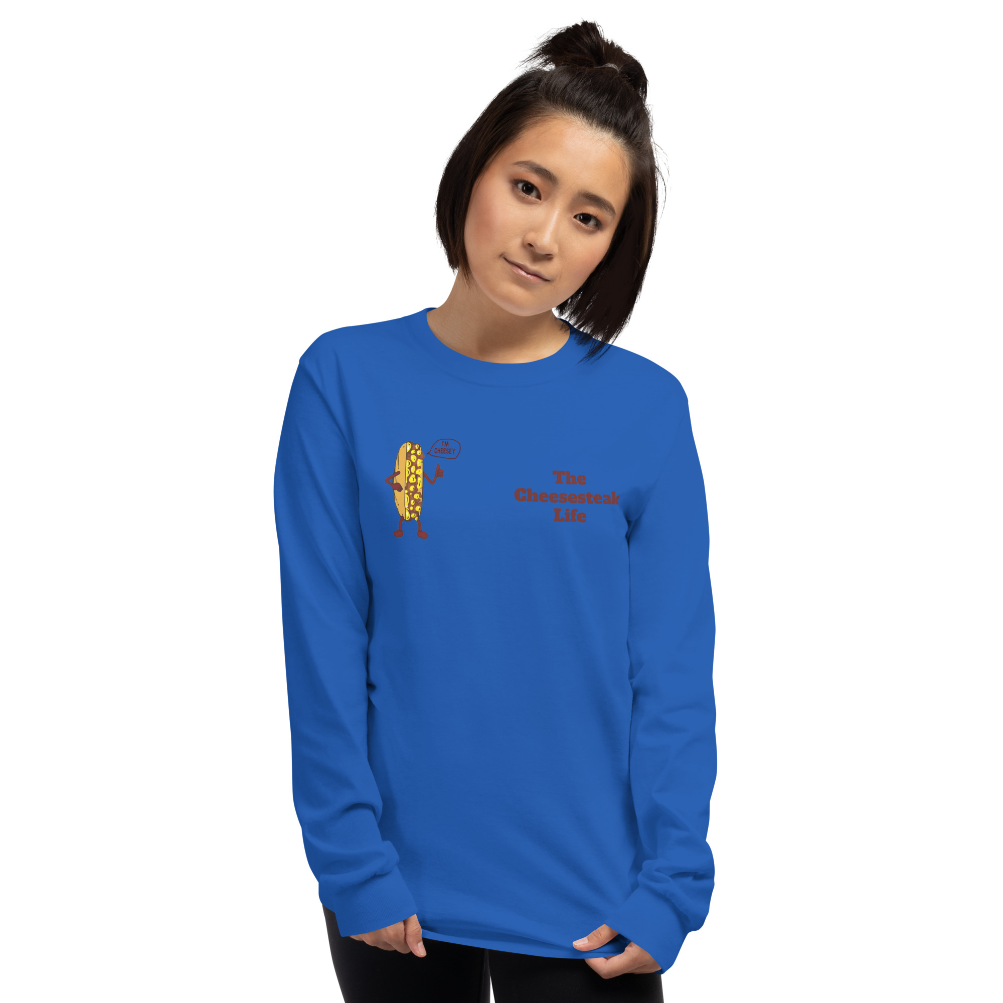 Long Sleeve T-Shirt - Cheesesteak Life - Amigo Dan - Mr. Cheesey on back - Image 5
