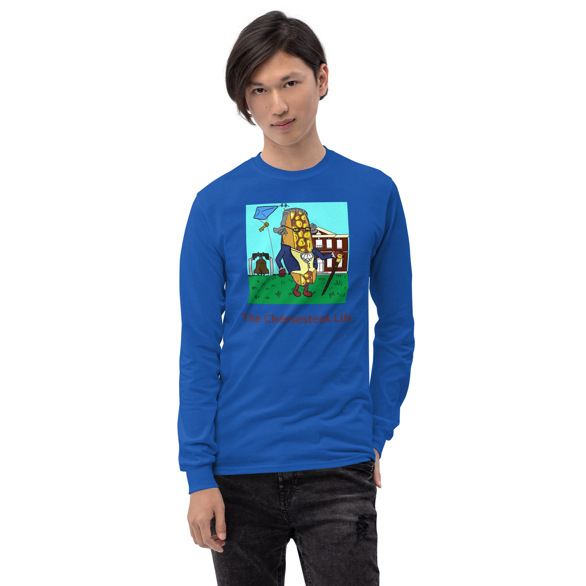Long Sleeve T-Shirt - Cheesesteak Life - Cheesey History - Image 3