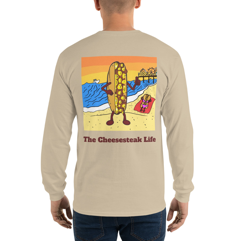 Long Sleeve T-Shirt - Cheesesteak Life - Amigo Dan - Cheesey Beach - Image 26