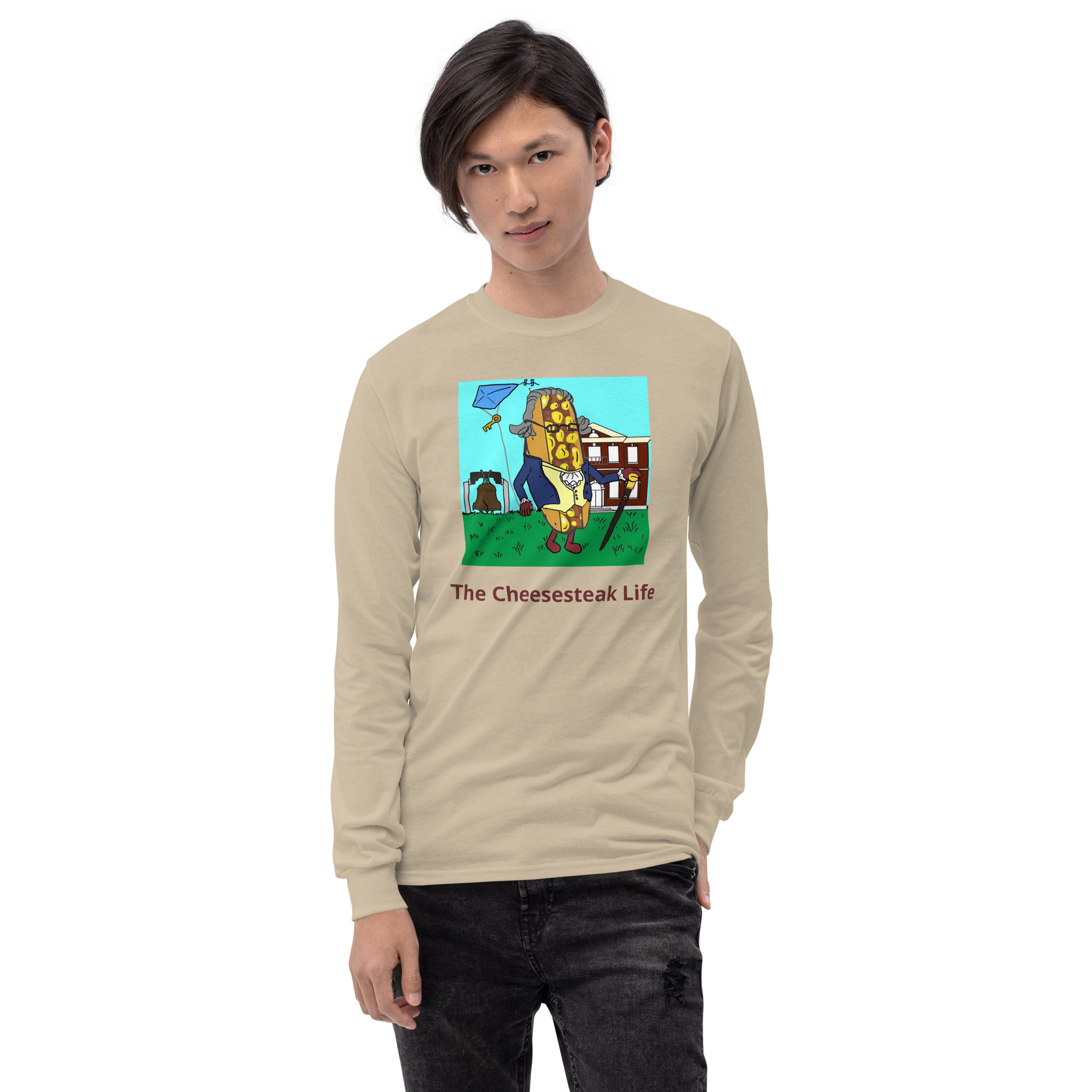 Long Sleeve T-Shirt - Cheesesteak Life - Cheesey History - Image 7
