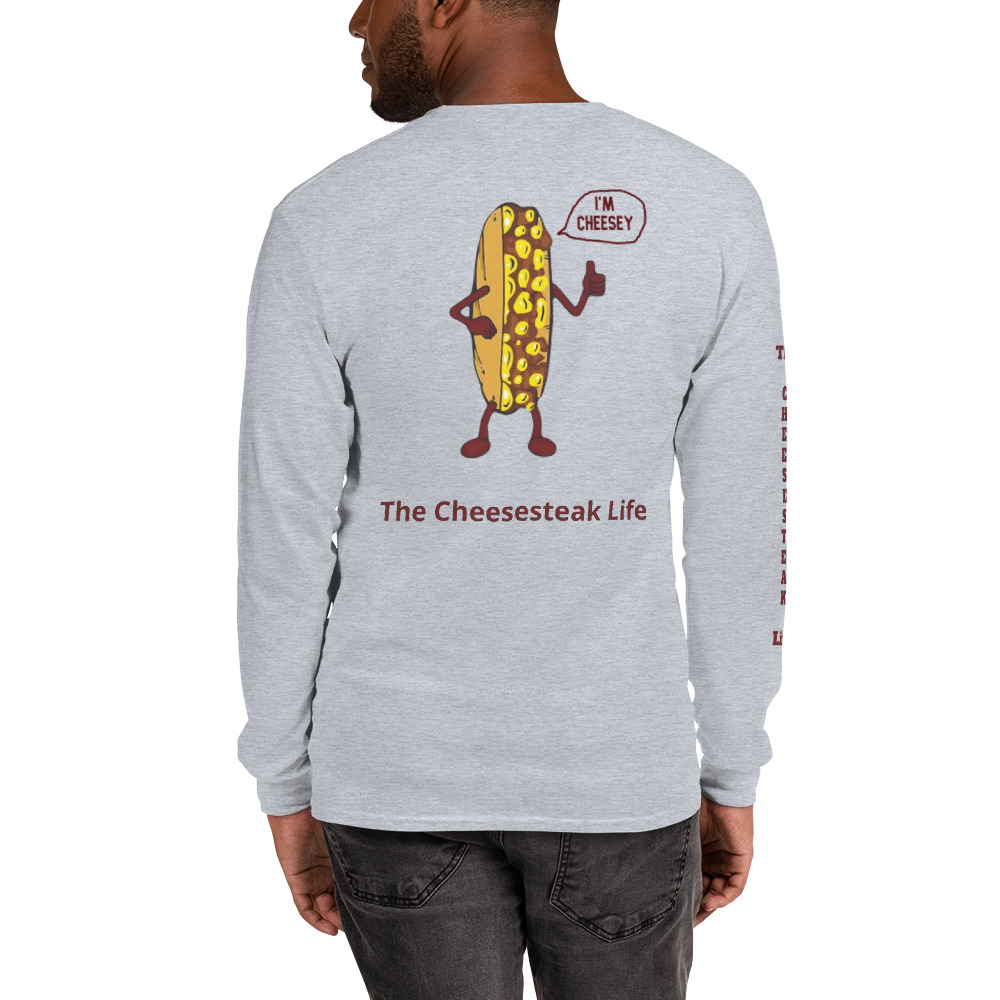 Long Sleeve T-Shirt - Cheesesteak Life - Amigo Dan - Mr. Cheesey on back - TCL on arm - Image 18