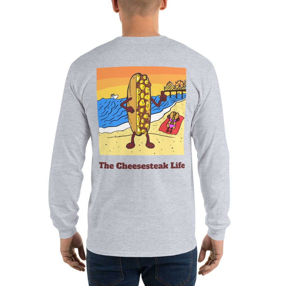 Long Sleeve T-Shirt - Cheesesteak Life - Amigo Dan - Cheesey Beach - Image 18