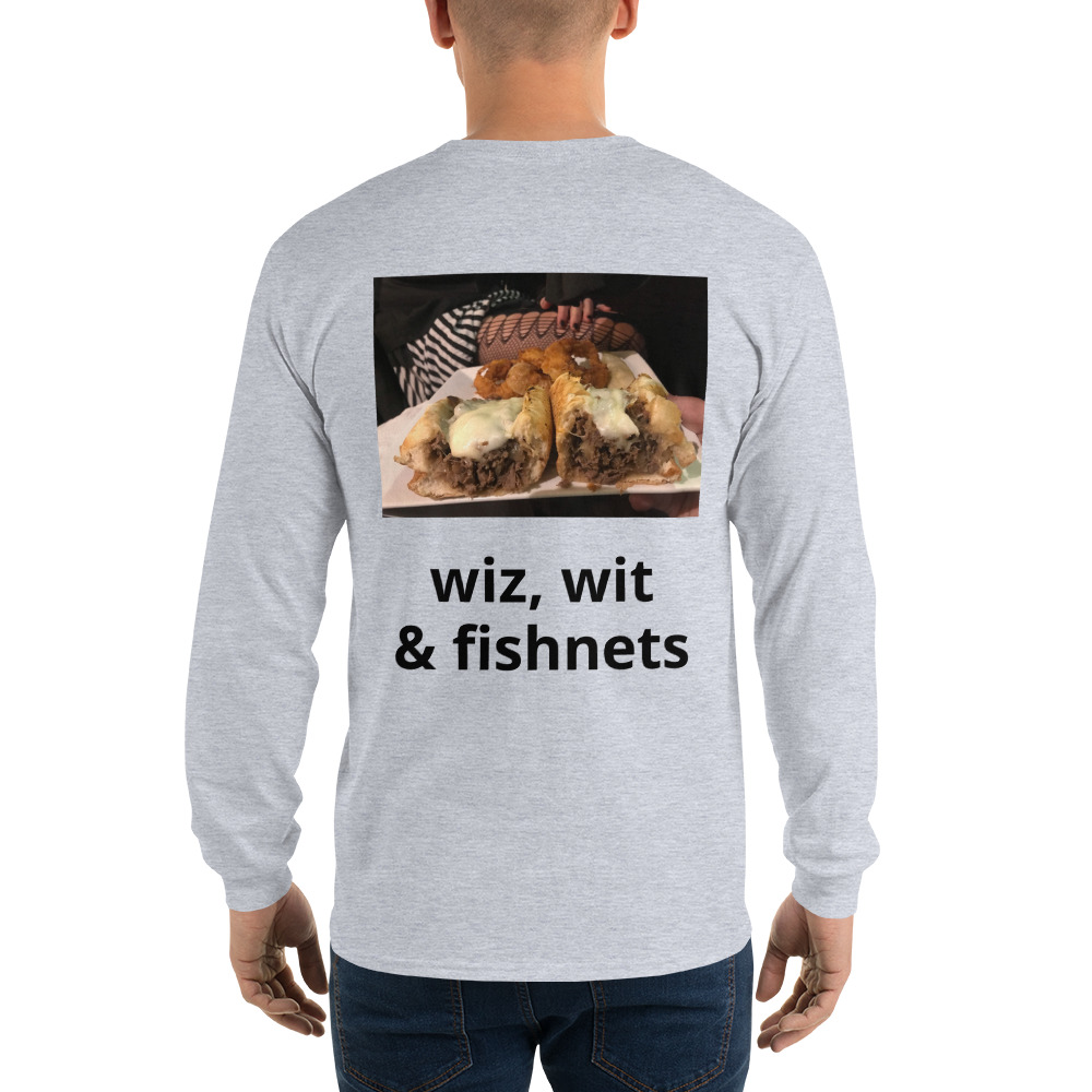 Long Sleeve Shirt - Cheesesteak Life - Amigo Dan - Cheesey Fishnet Stockings on back - Image 12