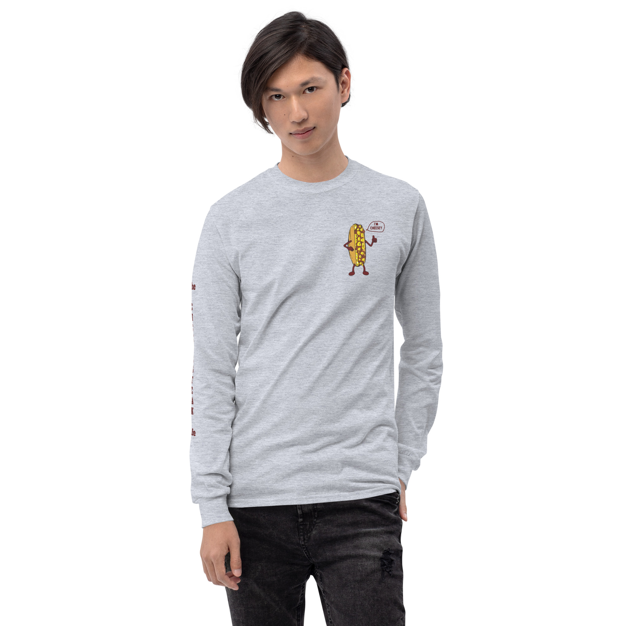 Long Sleeve T-Shirt - Cheesesteak Life - Amigo Dan - Cheesey Beach on back - TCL on arm - Image 13