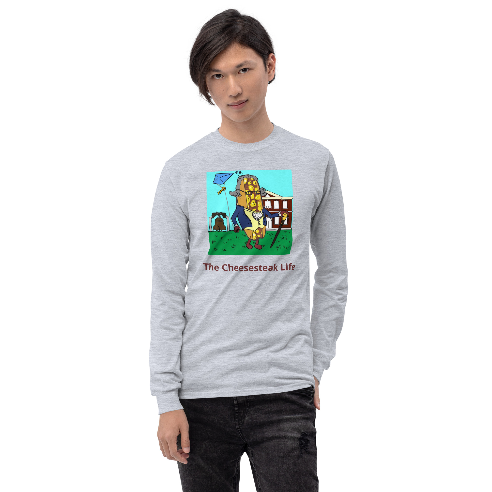 Long Sleeve T-Shirt - Cheesesteak Life - Cheesey History - Image 5
