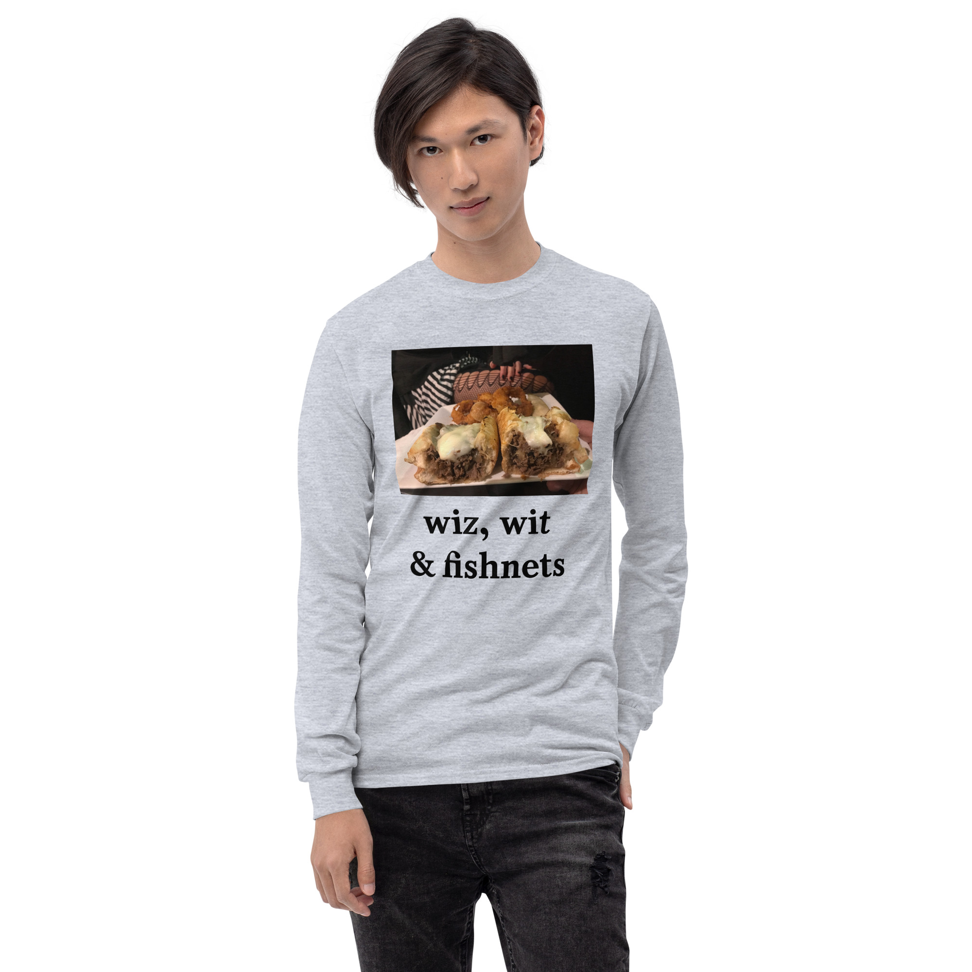 Long Sleeve Shirt - Cheesesteak Life - Cheesey Fishnet Stockings - Image 7