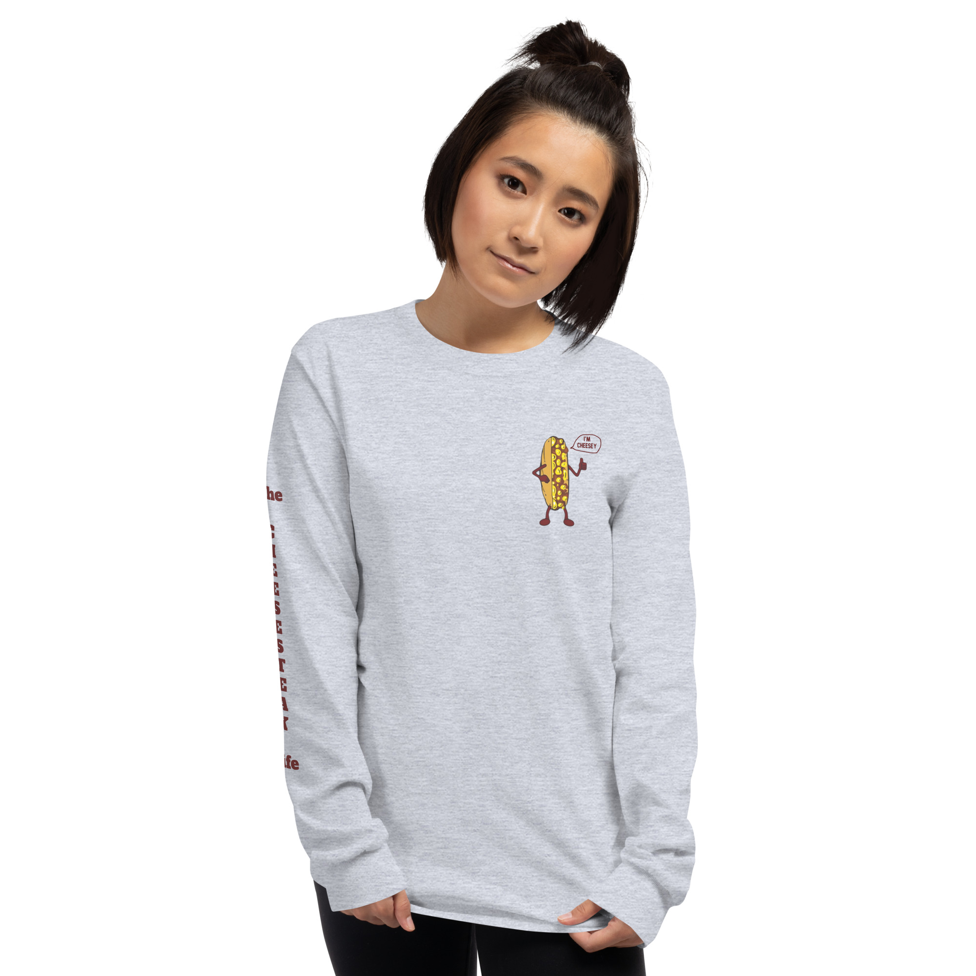 Long Sleeve Shirt - Cheesesteak Life - Amigo Dan - Cheesey Fishnet Stockings on back - TCL on arm - Image 16