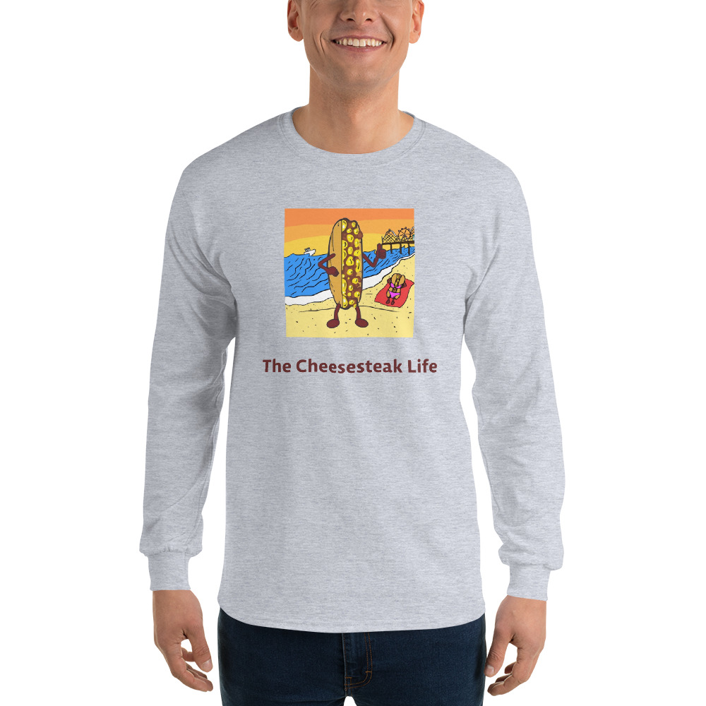 Long Sleeve Shirt - Cheesesteak Life - Cheesey Beach - Image 9