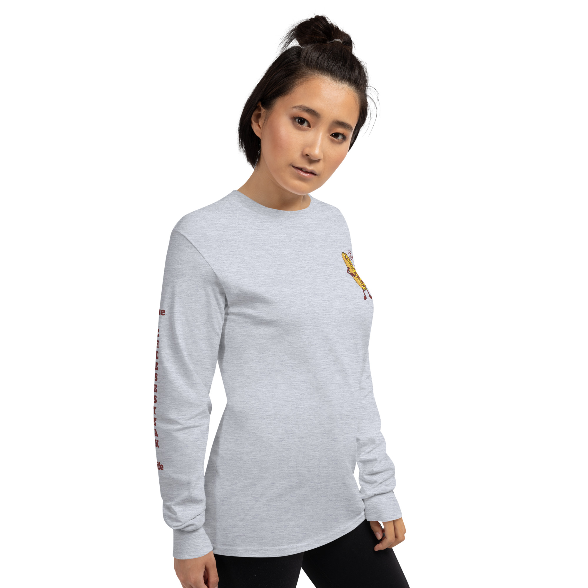 Long Sleeve Shirt - Cheesesteak Life - Amigo Dan - Cheesey Fishnet Stockings on back - TCL on arm - Image 18