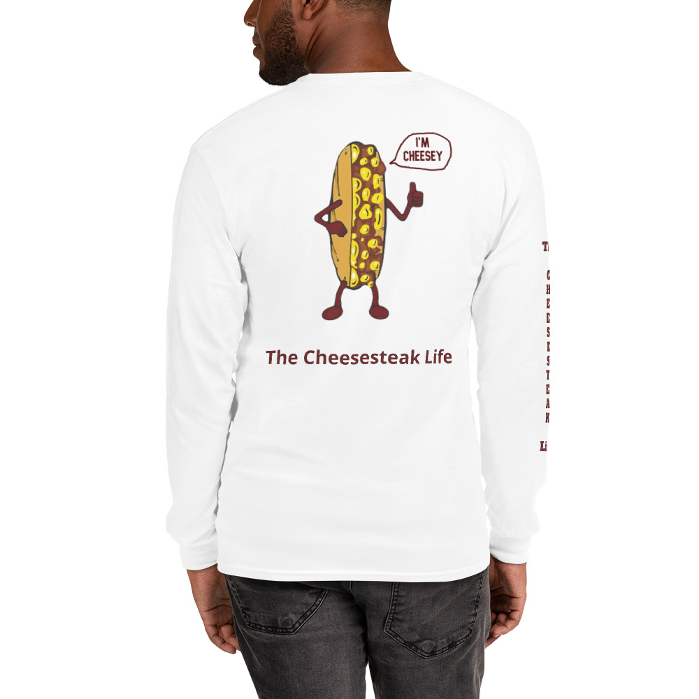 Long Sleeve T-Shirt - Cheesesteak Life - Amigo Dan - Mr. Cheesey on back - TCL on arm - Image 26