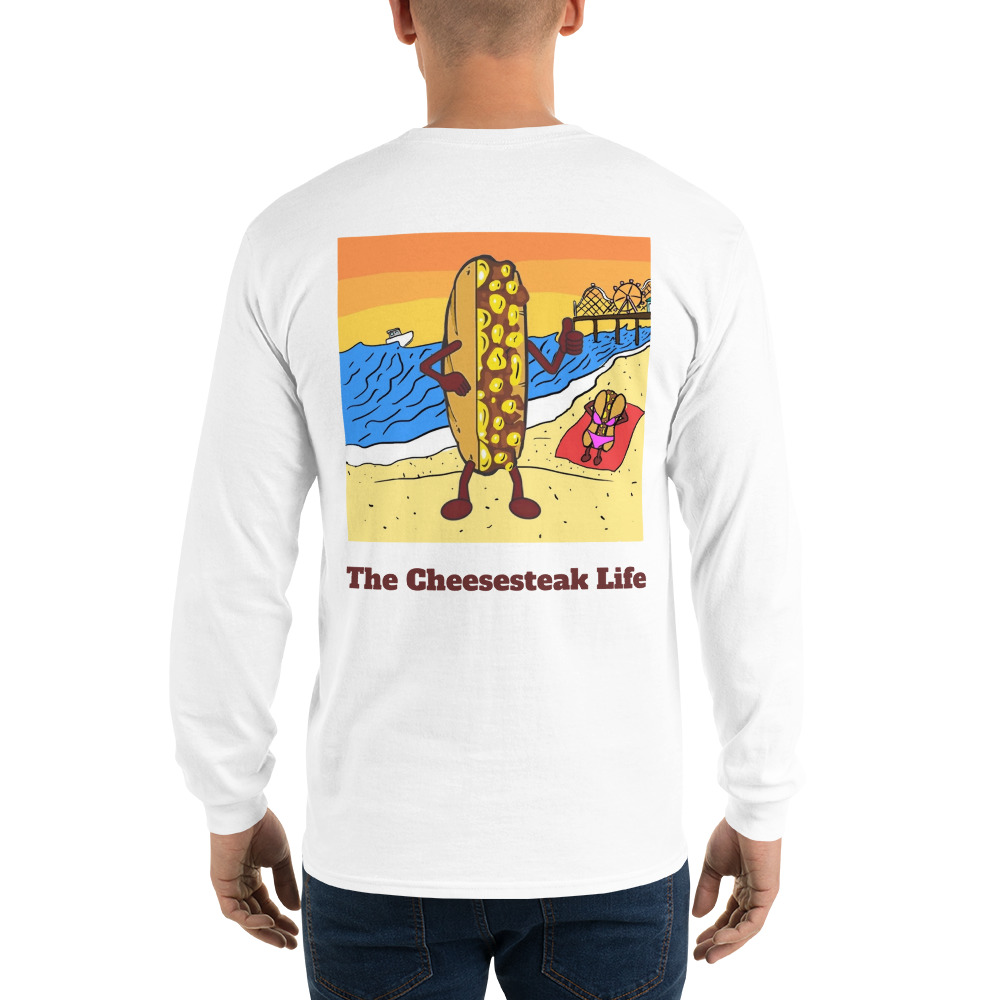 Long Sleeve T-Shirt - Cheesesteak Life - Amigo Dan - Cheesey Beach - Image 34