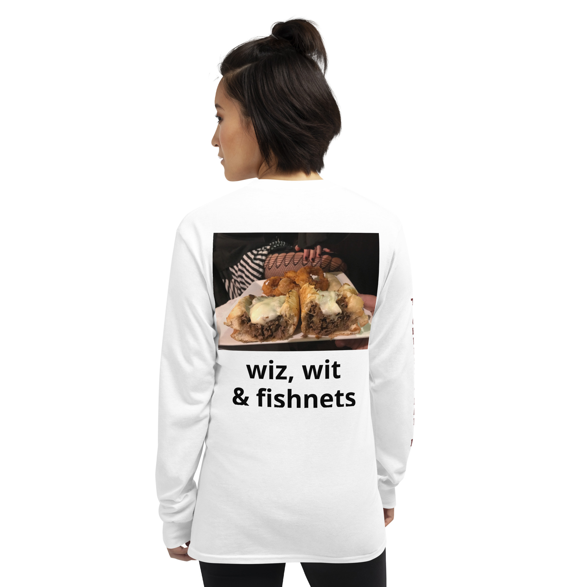 Long Sleeve Shirt - Cheesesteak Life - Amigo Dan - Cheesey Fishnet Stockings on back - TCL on arm - Image 29
