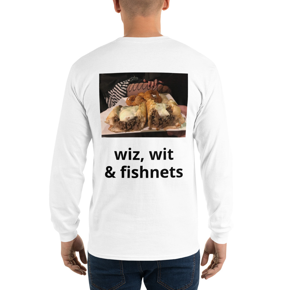 Long Sleeve Shirt - Cheesesteak Life - Amigo Dan - Cheesey Fishnet Stockings on back - Image 20