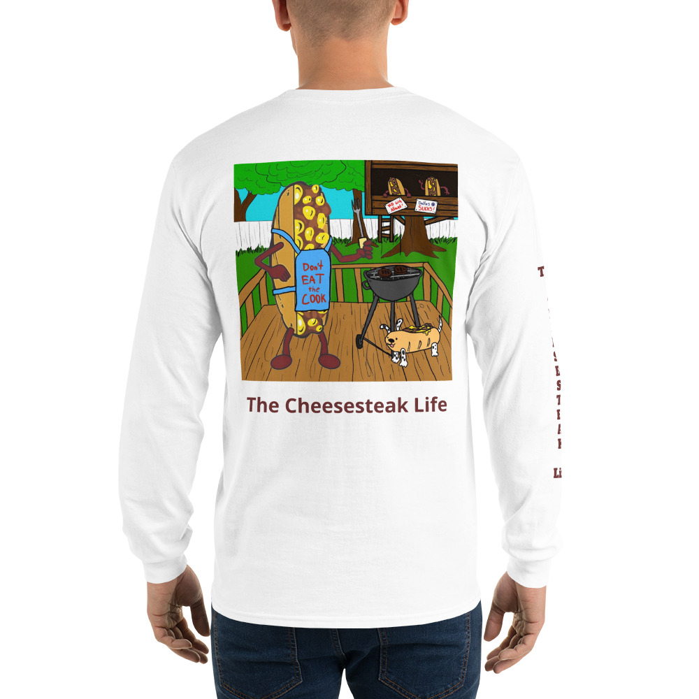 Long Sleeve Shirt - Cheesesteak Life - Amigo Dan - Cheesey Bar-B-Que on back - TCL on arm - Image 23