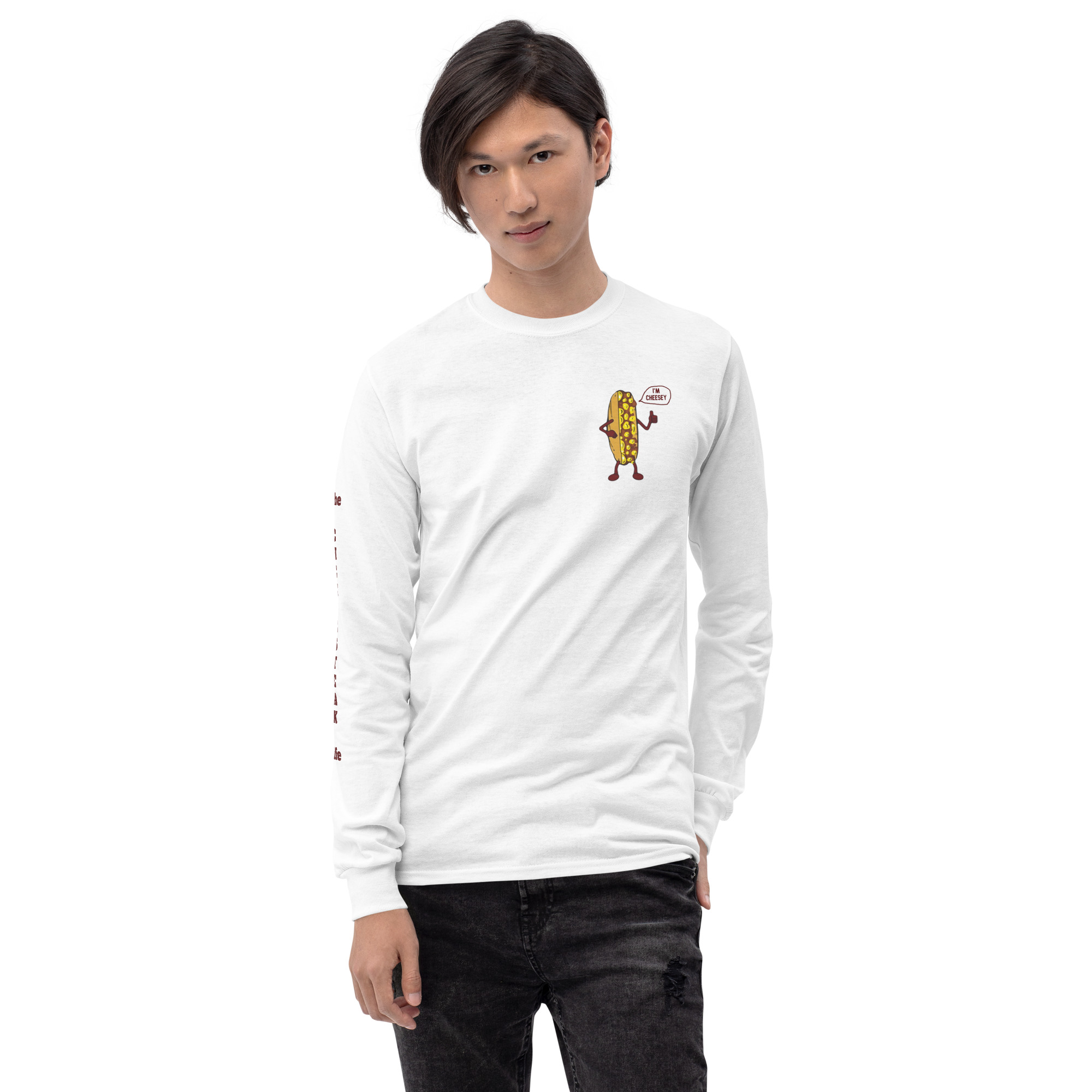 Long Sleeve T-Shirt - Cheesesteak Life - Amigo Dan - Cheesey Beach on back - TCL on arm - Image 22