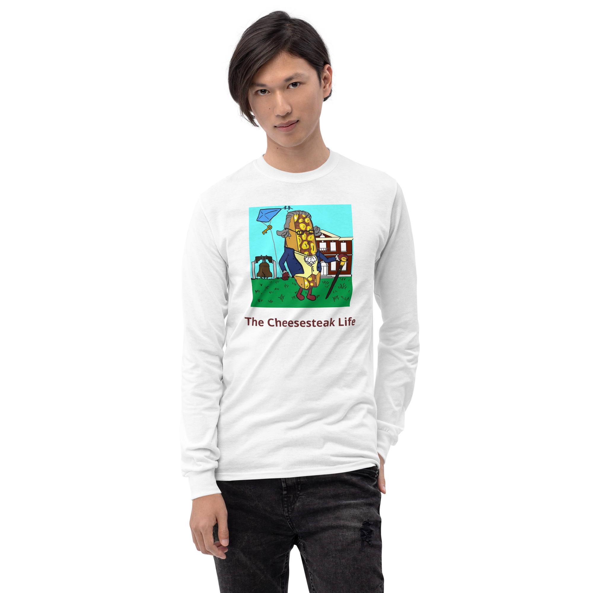 Long Sleeve T-Shirt - Cheesesteak Life - Cheesey History - Image 9