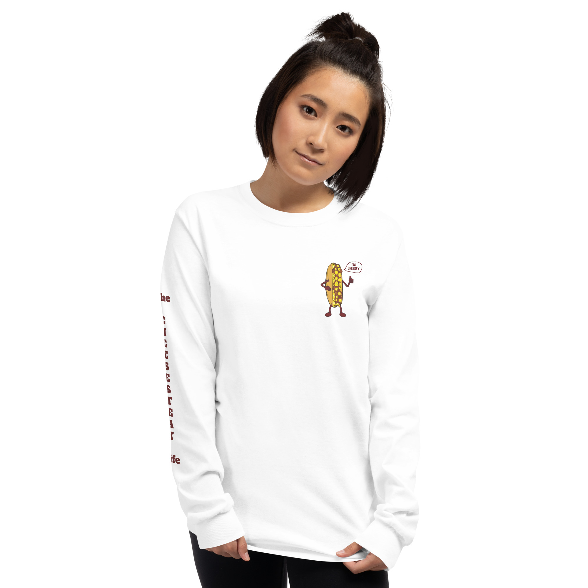 Long Sleeve Shirt - Cheesesteak Life - Amigo Dan - Cheesey Fishnet Stockings on back - TCL on arm - Image 28