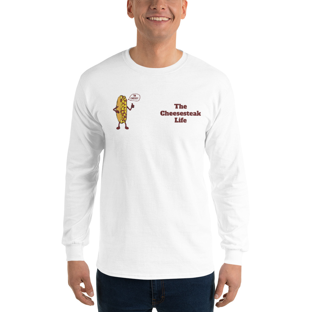 Long Sleeve Shirt - Cheesesteak Life - Amigo Dan - Cheesey Fishnet Stockings on back - Image 19