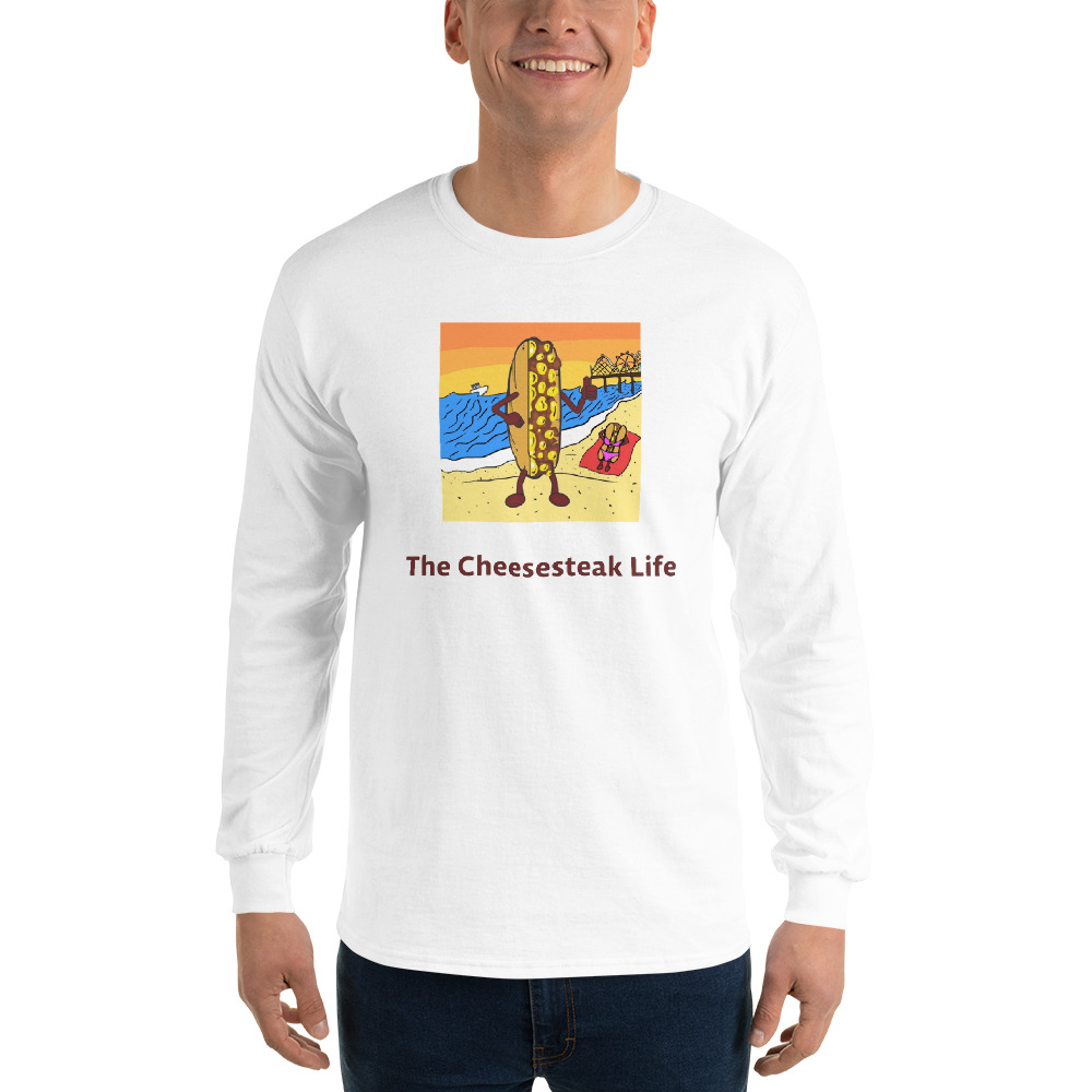 Long Sleeve Shirt - Cheesesteak Life - Cheesey Beach - Image 15