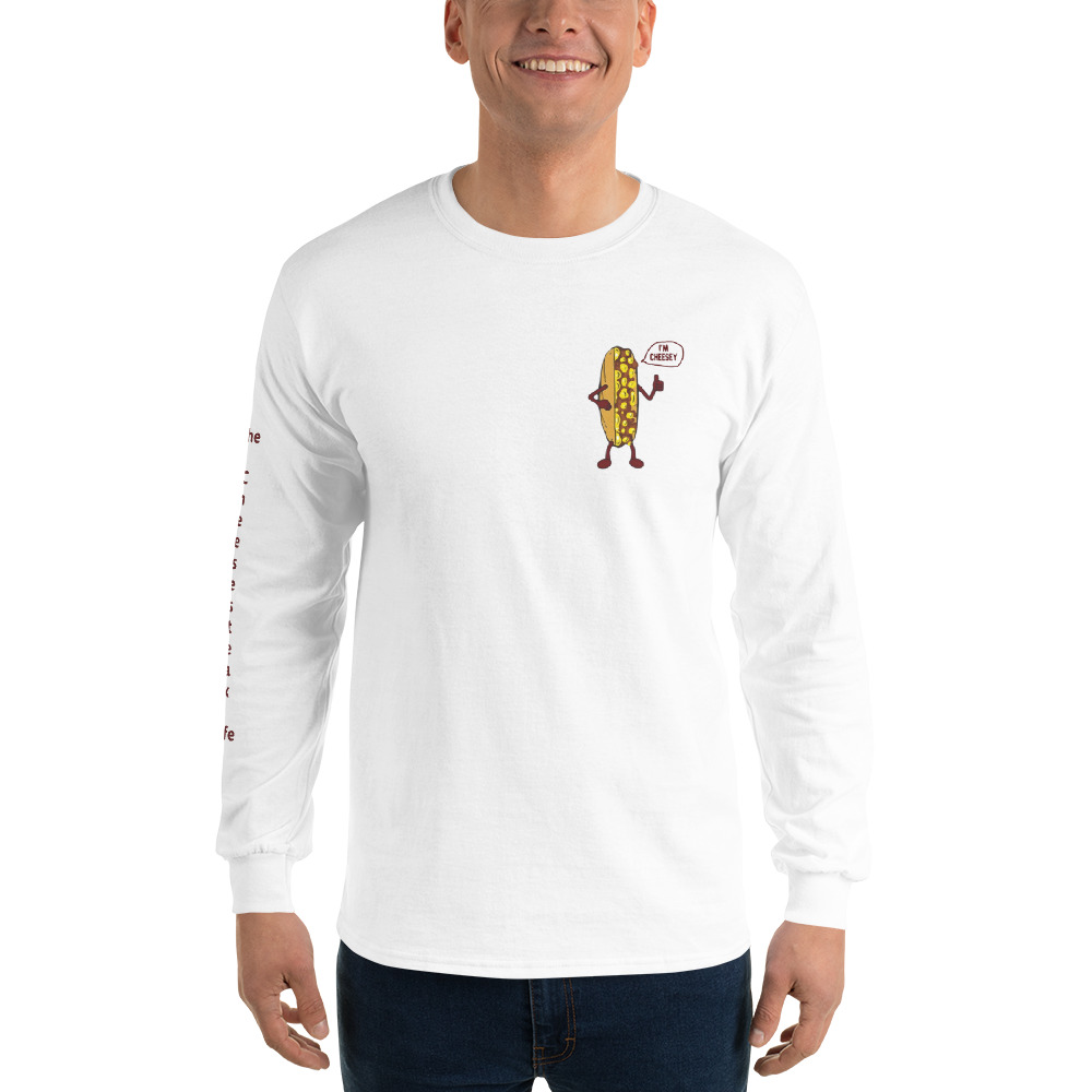 Long Sleeve T-Shirt - Cheesesteak Life - Amigo Dan - Cheesey Beach - TCL on arm - Image 37