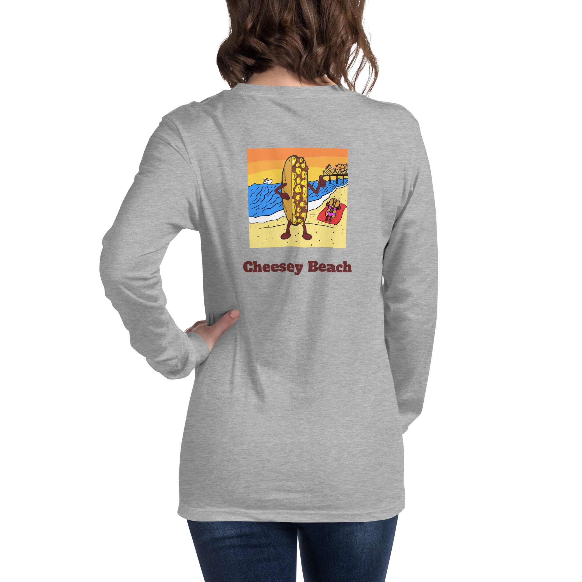 Bella Long Sleeve Tee - Cheesesteak Life - Amigo Dan - Cheesey Beach - Image 34