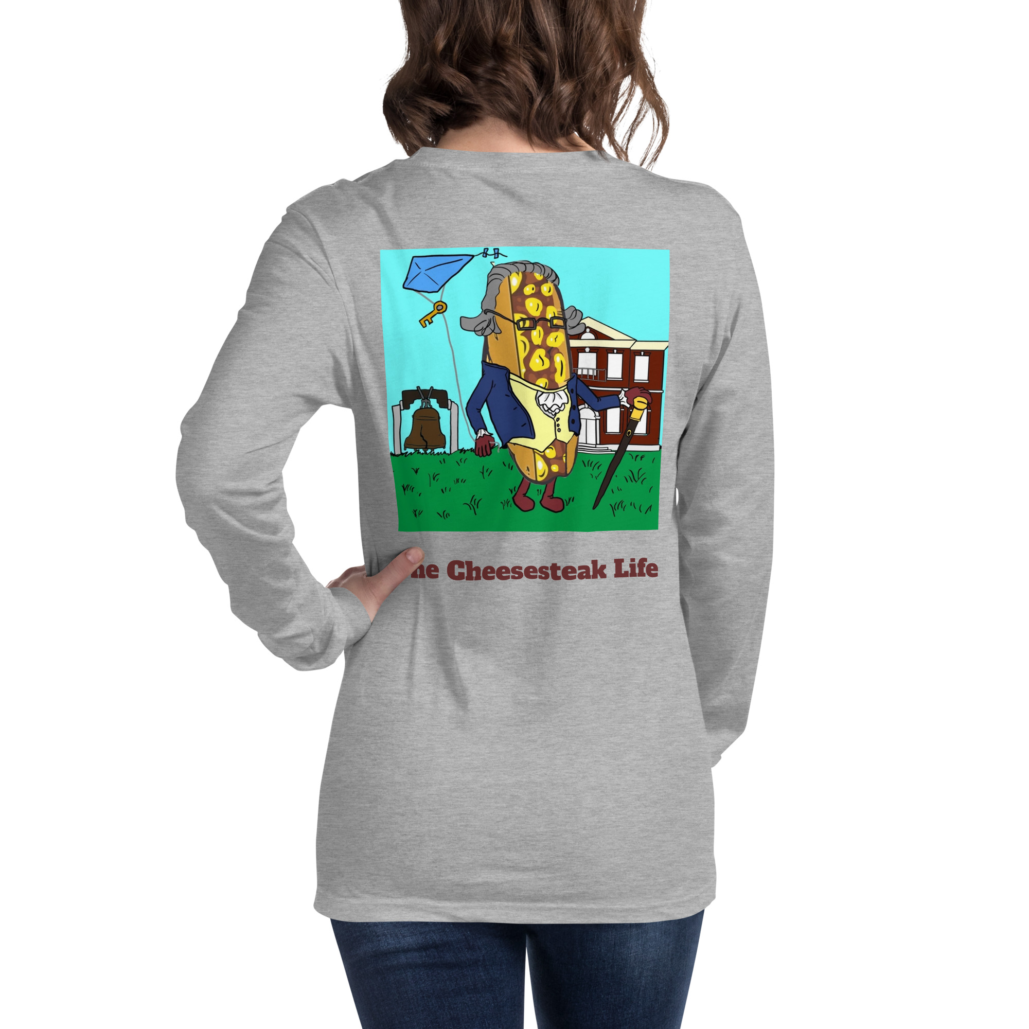 Bella Long Sleeve Tee - Cheesesteak Life - Amigo Dan - Cheesey History - Image 34