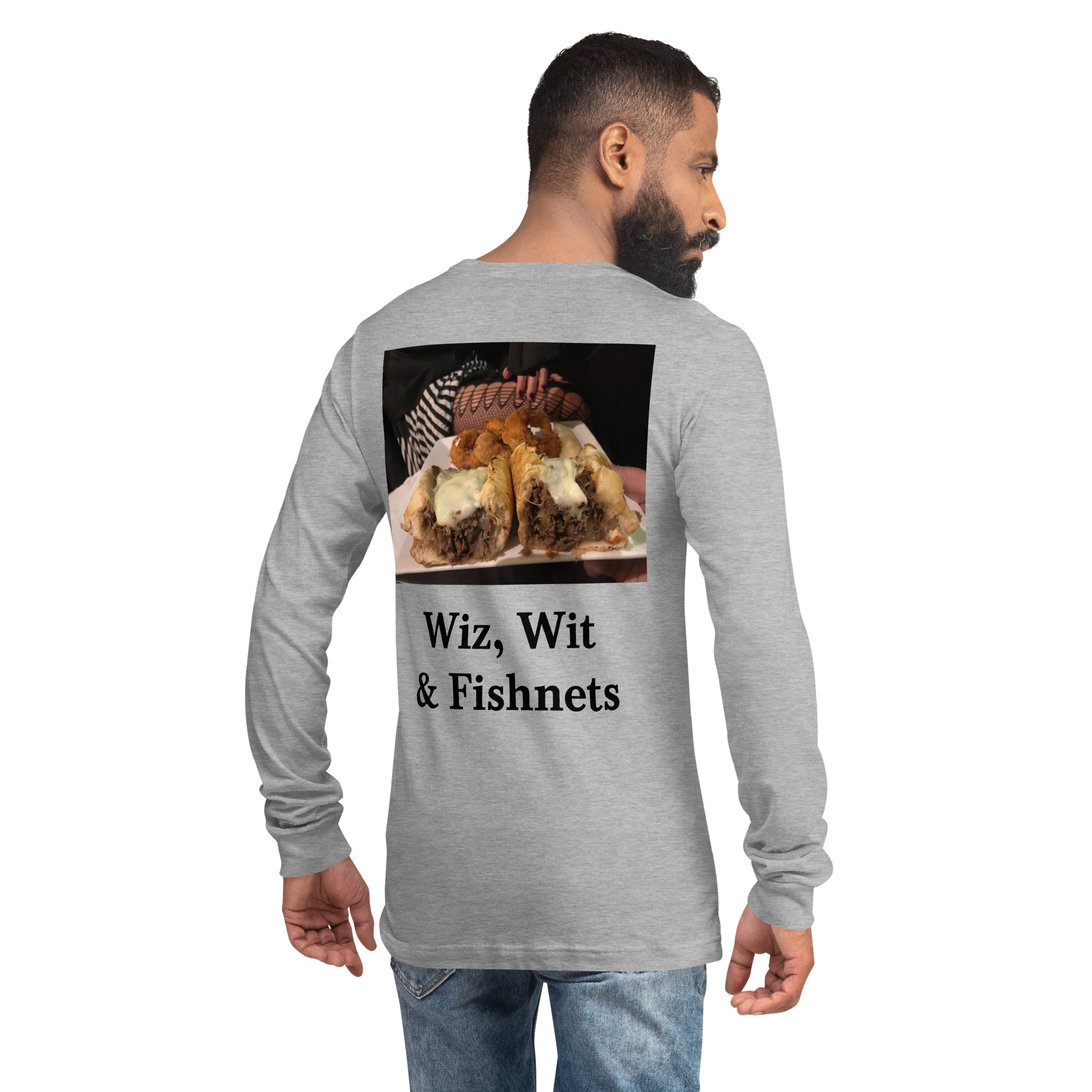 Long Sleeve Tee - Cheesesteak Life - Amigo Dan - Cheesey Fishnet Stockings - Image 18