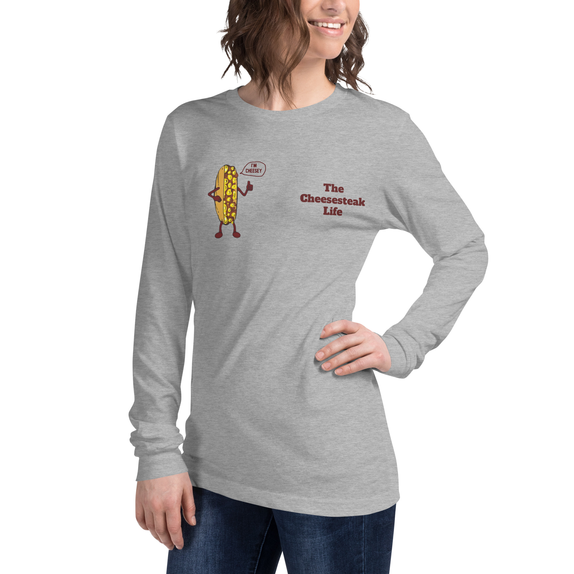 Bella Long Sleeve Tee - Cheesesteak Life - Amigo Dan - Cheesey History - Image 35