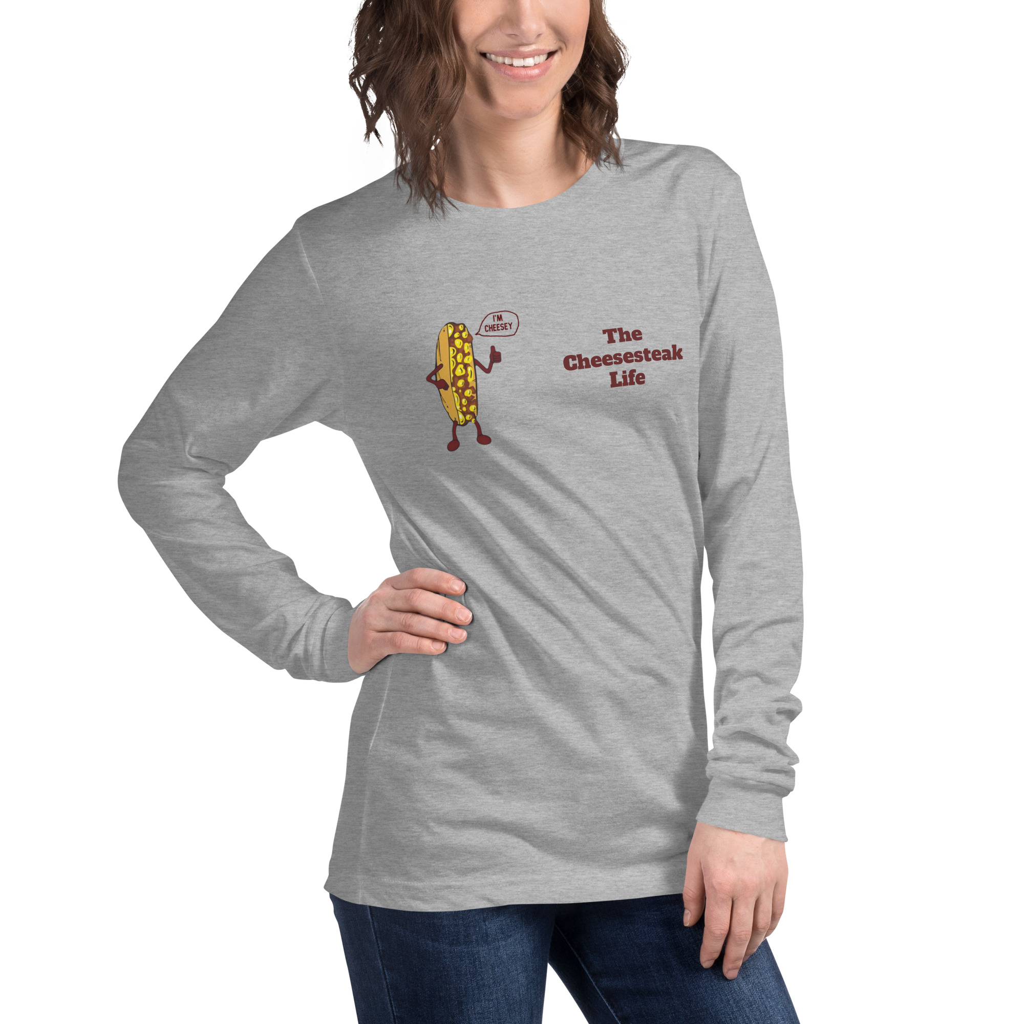 Bella Long Sleeve Tee - Cheesesteak Life - Amigo Dan - Cheesey Beach - Image 36