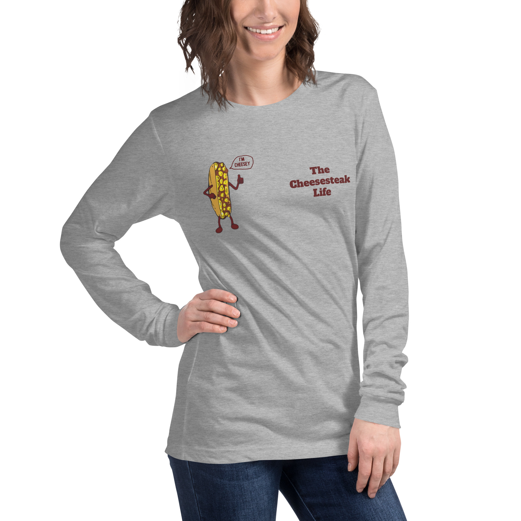 Bella Long Sleeve Tee - Cheesesteak Life - Amigo Dan - Cheesey History - Image 36