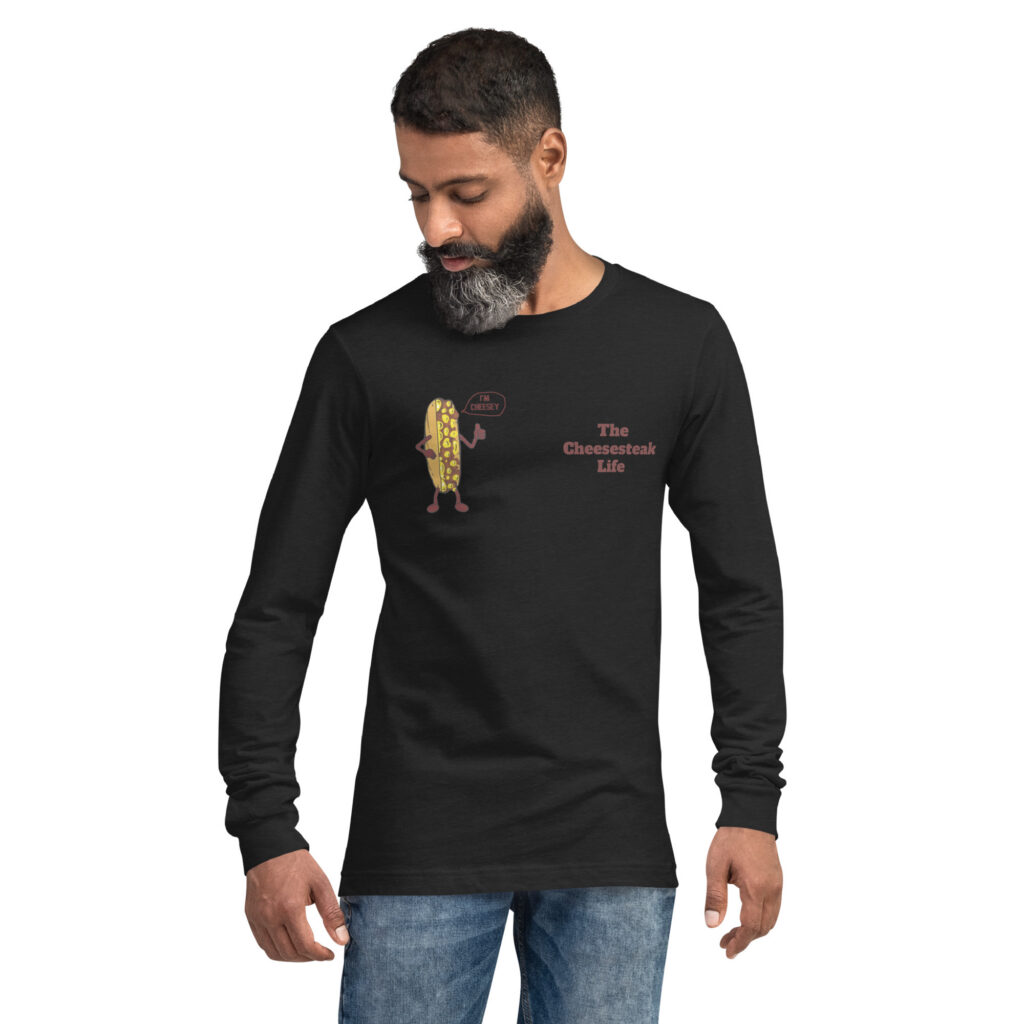 Long Sleeve Tee - Cheesesteak Life - Amigo Dan - Cheesey Fishnet Stockings