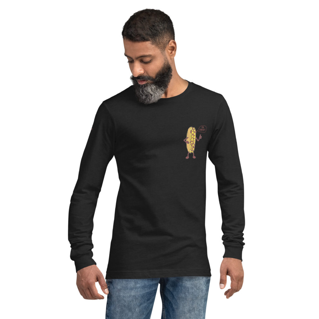 Bella Long Sleeve Shirt - Cheesesteak Life - Amigo Dan - Cheesey History - TCL on arm
