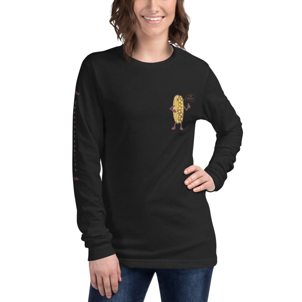Long Sleeve T-Shirt - Cheesesteak Life - Amigo Dan - Cheesey History - TCL on arm