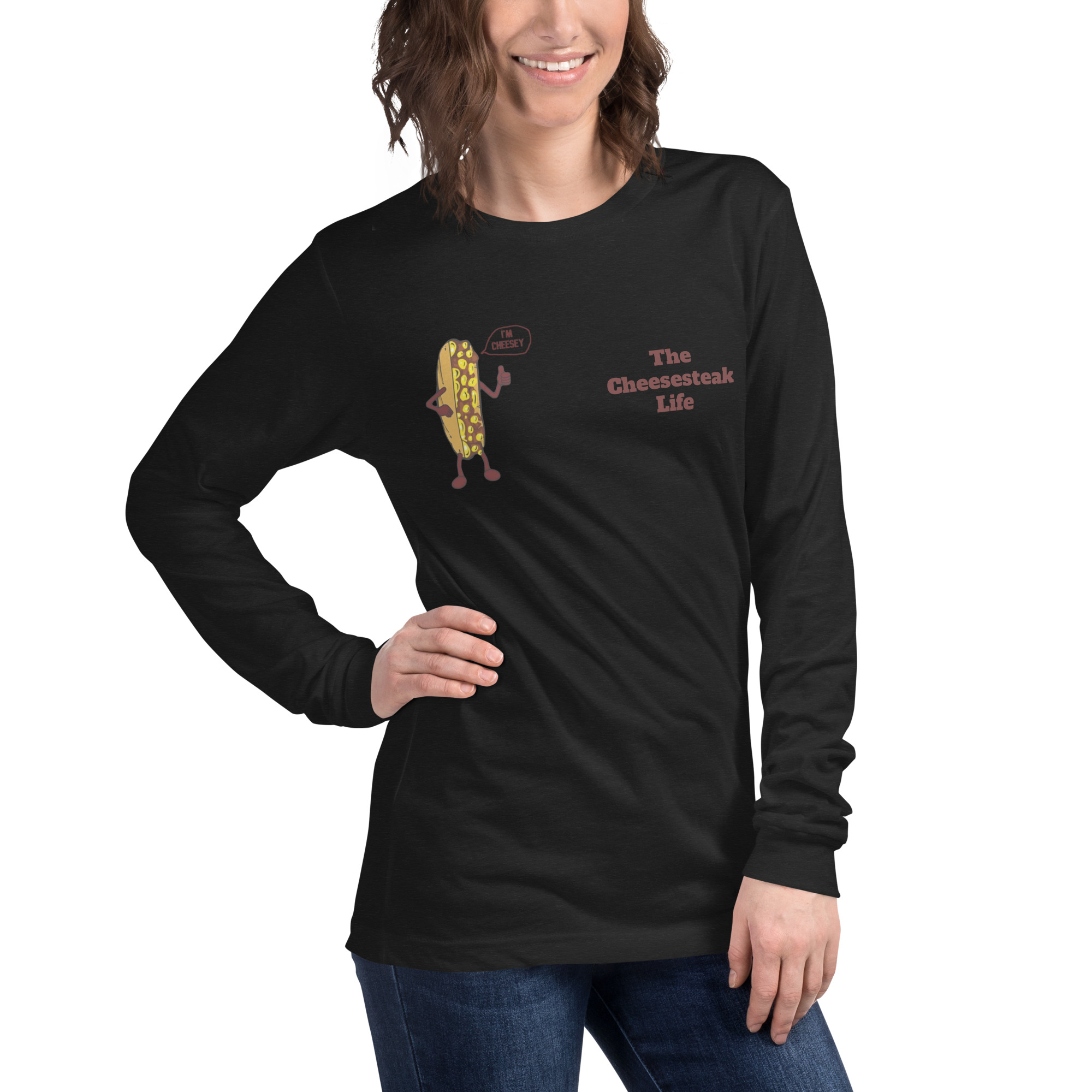 Bella Long Sleeve Tee - Cheesesteak Life - Amigo Dan - Cheesey History - Image 4