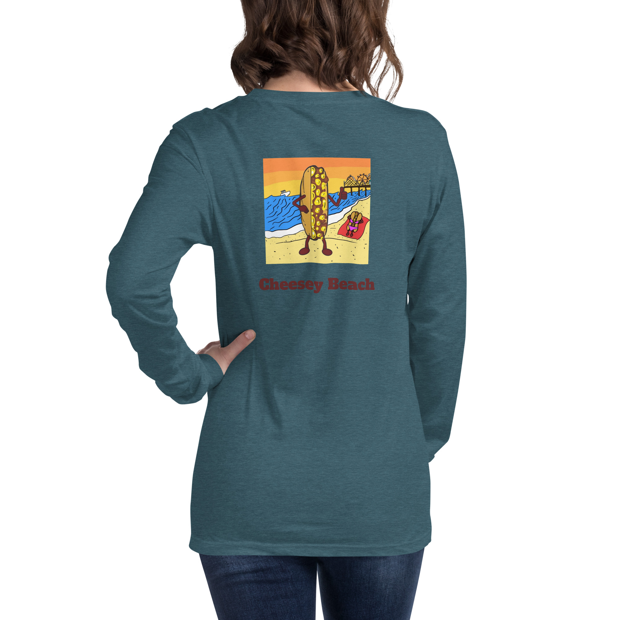 Bella Long Sleeve Tee - Cheesesteak Life - Amigo Dan - Cheesey Beach - Image 22