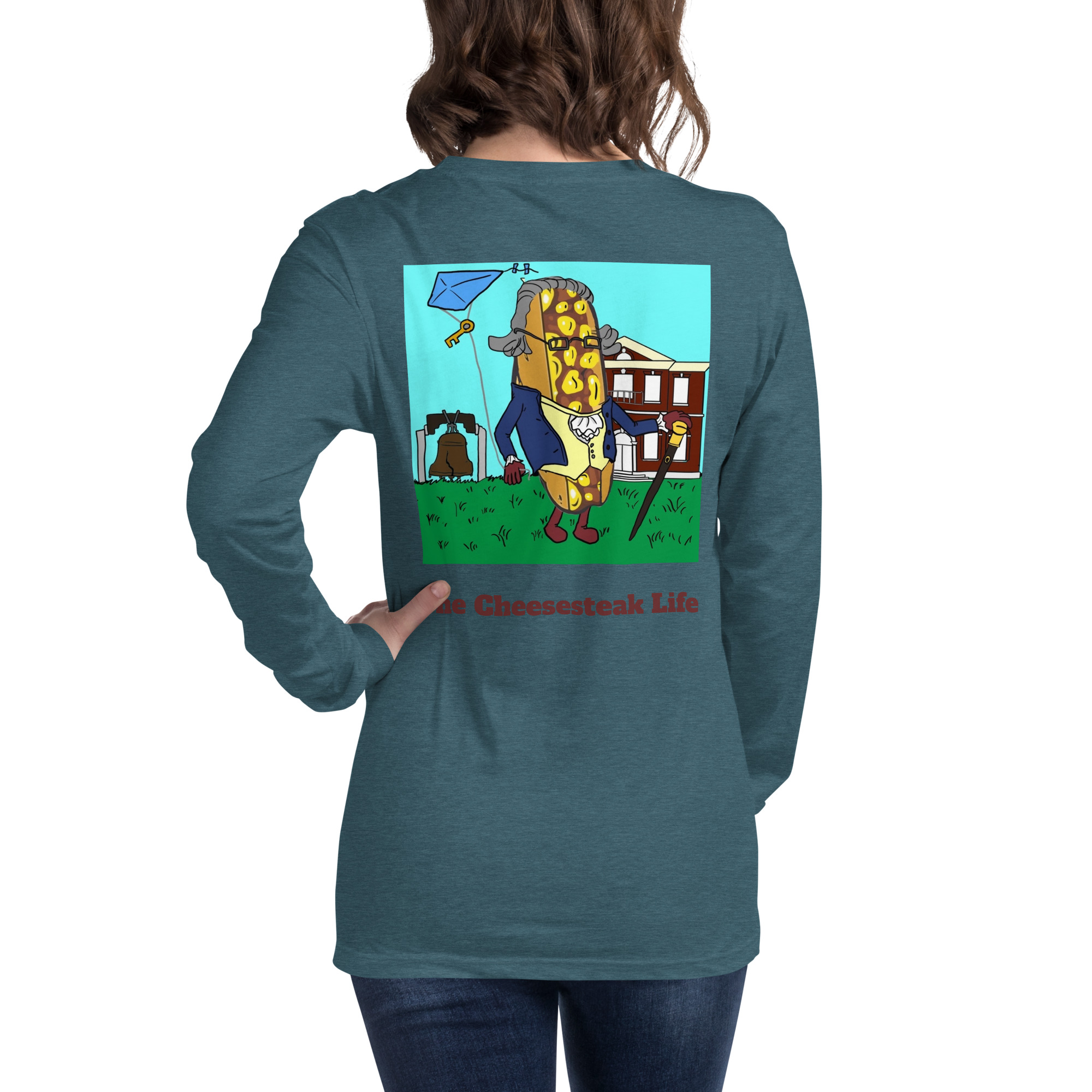 Bella Long Sleeve Tee - Cheesesteak Life - Amigo Dan - Cheesey History - Image 22